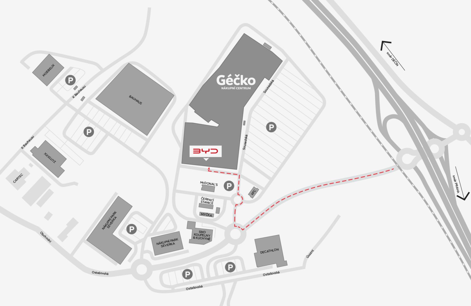 prodejna BYD v OC Géčko Liberec